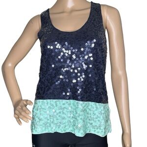 J. Crew Colorblock Sequin Tank Top, XS